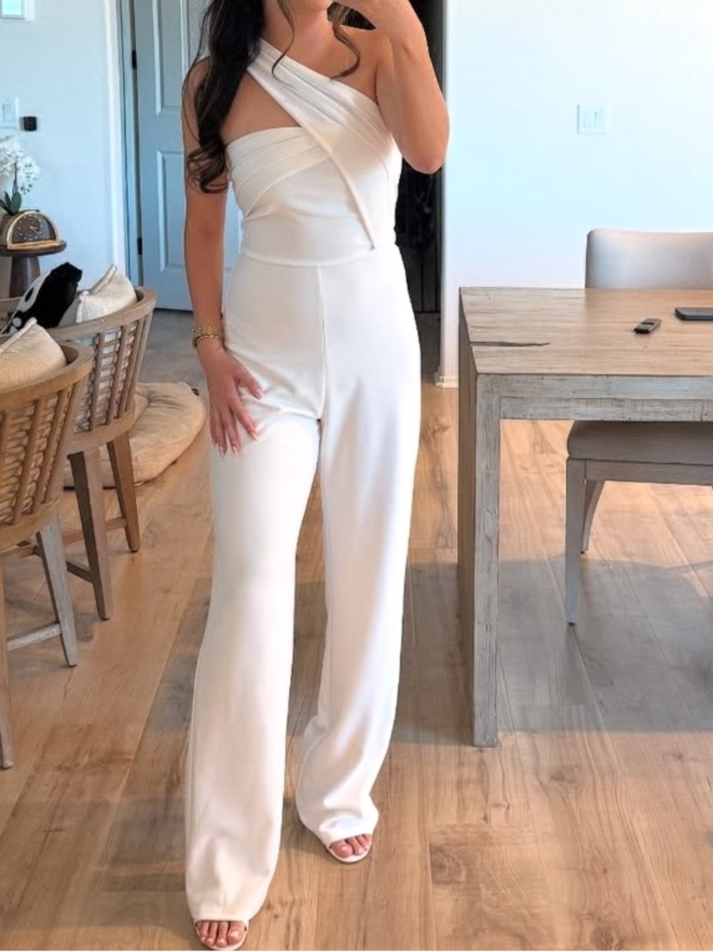 Lulus Elegant White One-Shoulder Jumpsuit